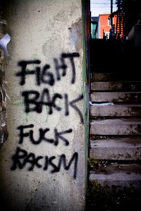 Graham Case Fuck Racism graffiti October 2006